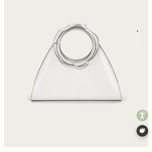 Asa Cult Gaia White Shoulder Bag with Silver Handle